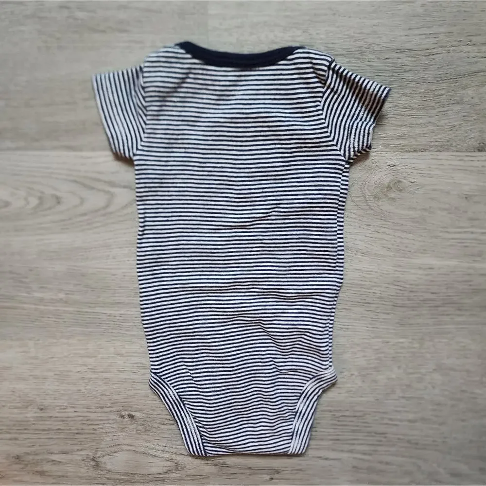Carter's Boy's Infant Short Sleeve Striped Whale Button Closure Bodysuit Newborn